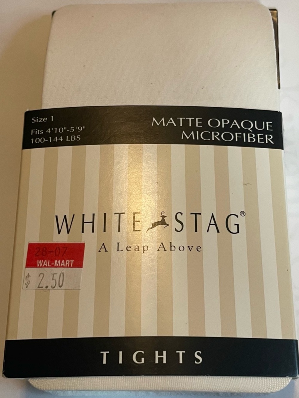 White stag White Matte Opaque Microfiber Tights size 1 small 100-144lbs